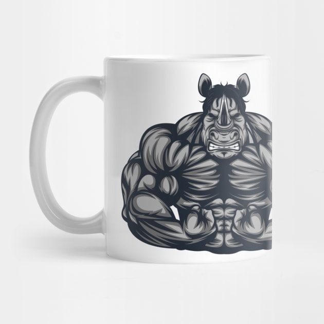 Strong Like Rhino Bodybuilding, Weightlifting Gym Shirt Gift by woormle